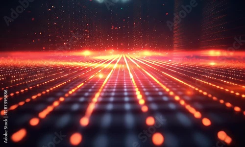 Abstract glowing lines digital path
