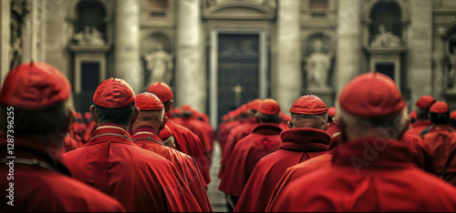 Obraz na płótnie Cardinal procession in Vatican City w salonie
