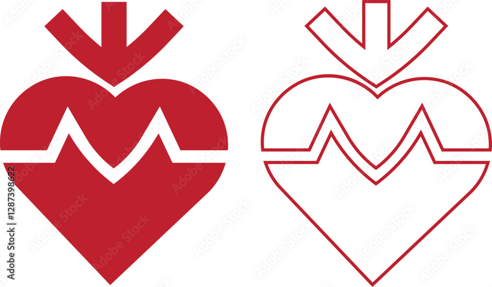 Human anatomical heart red flat, outline icons set. Heart diagnostic center signs. Ideal for medical, healthcare or biology-related themes and vectors illustration isolated on transparent background. Human anatomical heart red flat, outline icons set. Heart diagnostic center signs. Ideal for medical, healthcare or biology-related themes and vectors illustration isolated on transparent background.