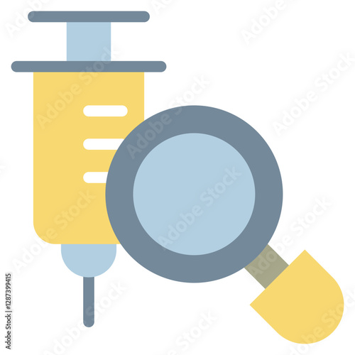 finding vaccine healthcare syringe injection flat style icon