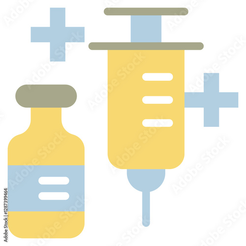 vaccine healthy immunity syringe injection flat style icon