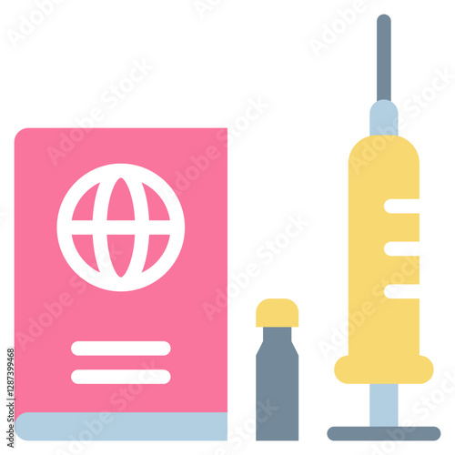 vaccine passport protection syringe medical flat style icon