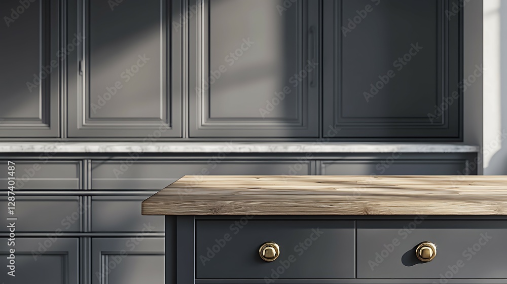 Fototapeta premium Close up of modern kitchen furniture in a luxury home.