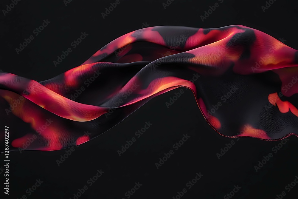 Black silk fabric on a black background. Black silk fabric on a black background.