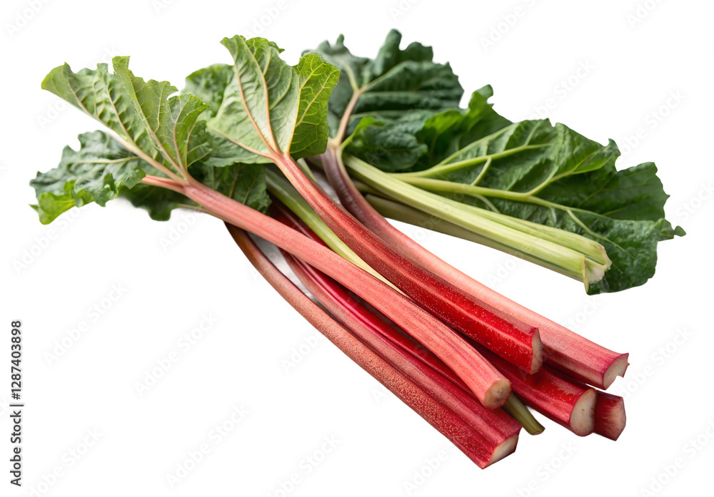 Harvesting fresh rhubarb farm field food outdoors isolated on transparent background Harvesting fresh rhubarb farm field food outdoors isolated on transparent background