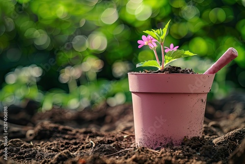 Detailed Image of Pink Gardening Decoration