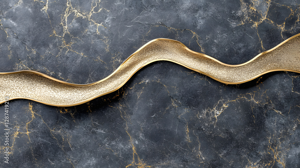 Gold wave design on a black background for abstract art or graphic projects Gold wave design on a black background for abstract art or graphic projects