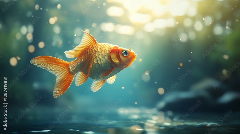 Fototapeta premium Beautiful fish swimming in the sea. Underwater world. Marine life.