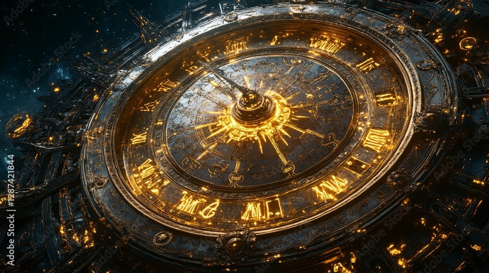 Celestial Ornate Clockwork Cosmic Timepiece Design Celestial Ornate Clockwork Cosmic Timepiece Design
