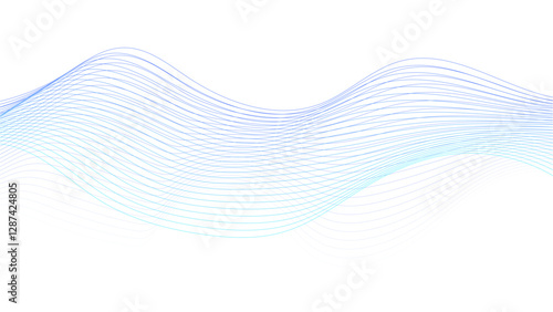Abstract blue purple gradient flowing wave lines on white background. abstract smoke waves on a white background.
