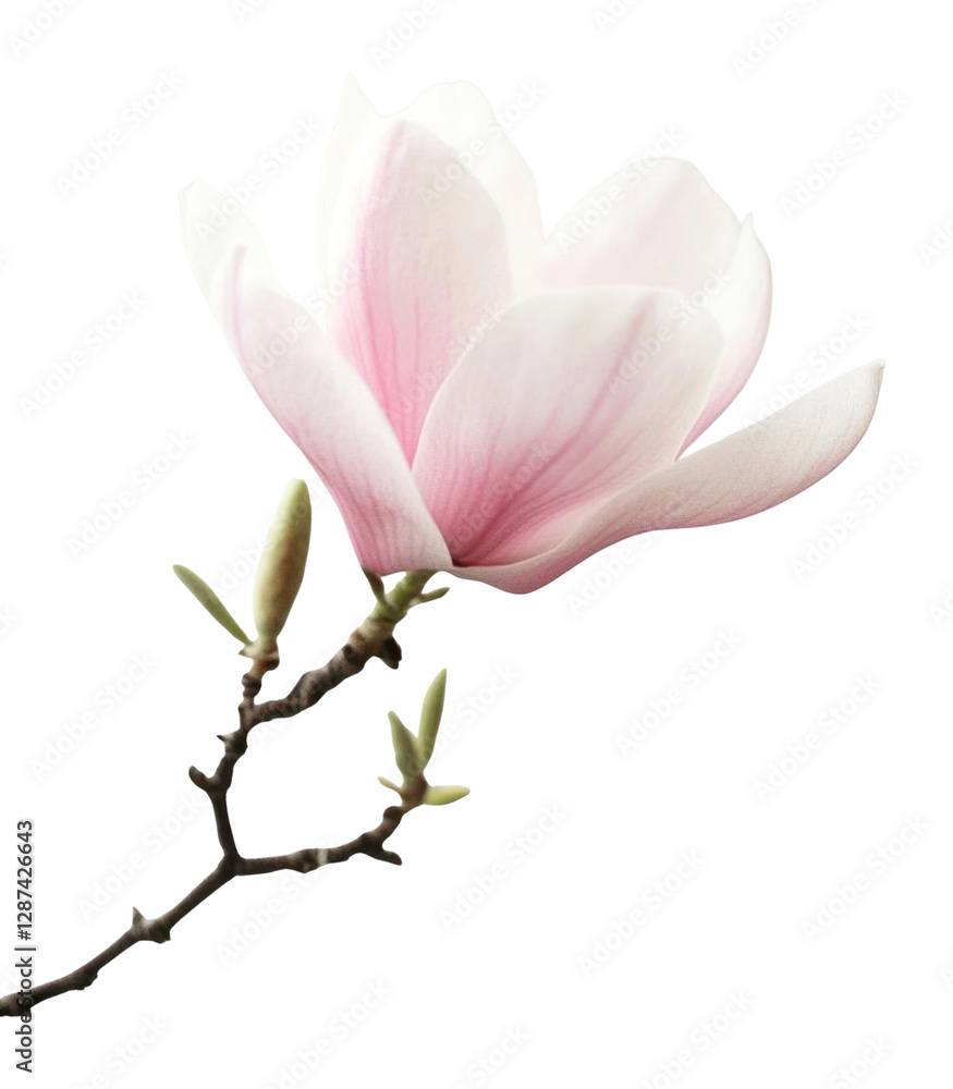 Naklejka premium PNG Delicate pink magnolia flower in full bloom photography background blossom.