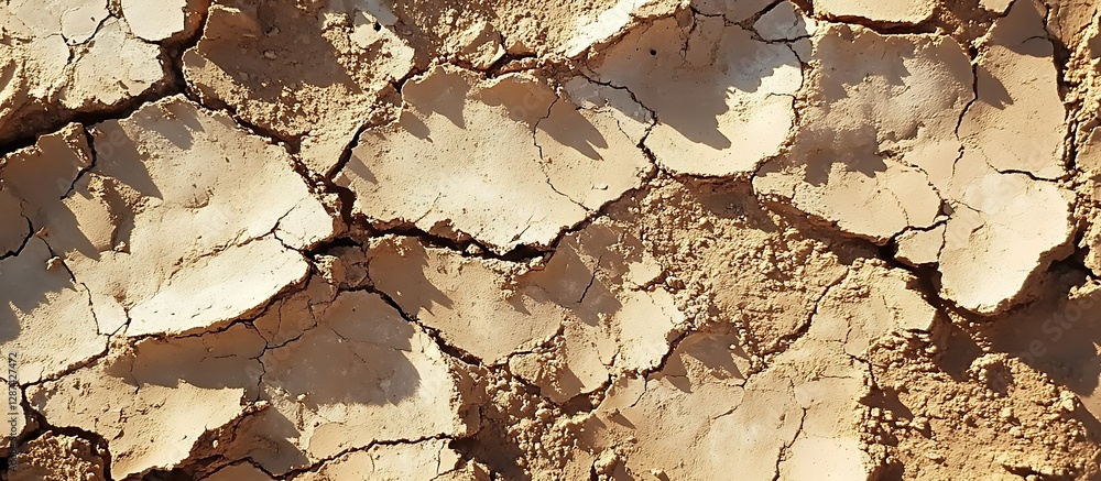 Naklejka premium Dry cracked earth surface