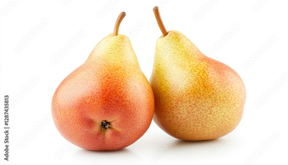 Two fresh ripe pears isolated on white background Two fresh ripe pears isolated on white background