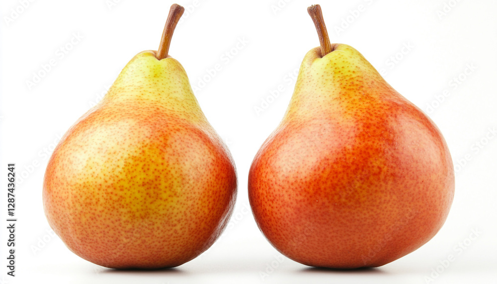 Two fresh ripe pears isolated on white background Two fresh ripe pears isolated on white background