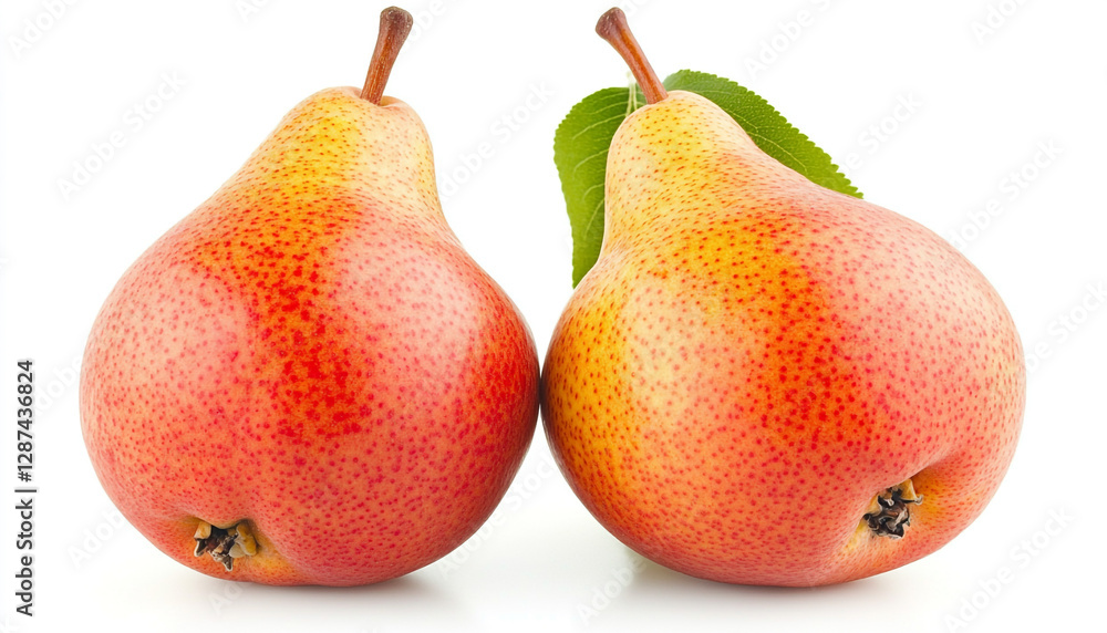 Two fresh ripe pears isolated on white background Two fresh ripe pears isolated on white background