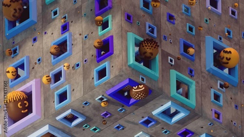 Vibrant Motion of Community – Playful 3D City Scene