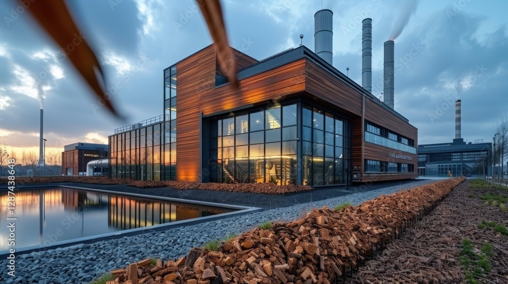 Modern Industrial Architecture with Wood Accents