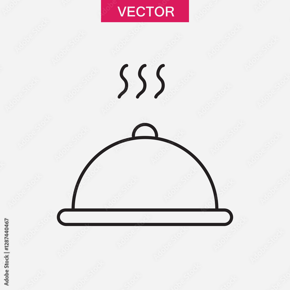 Tray of Food outline icon, vector simple linear illustration for web and app..eps Tray of Food outline icon, vector simple linear illustration for web and app..eps
