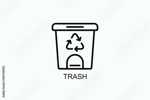 Trash Icon Or Logo Isolated Vector Illustration