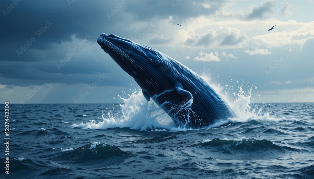 Fototapeta premium Gigapixel whale breaching marine life photography