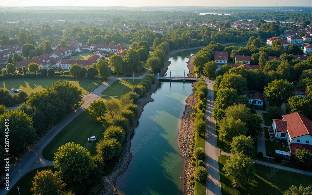 Fototapeta premium Aerial photography village