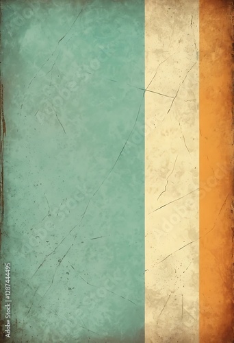 The Irish Flag With Cracked Texture Against A Grunge Background