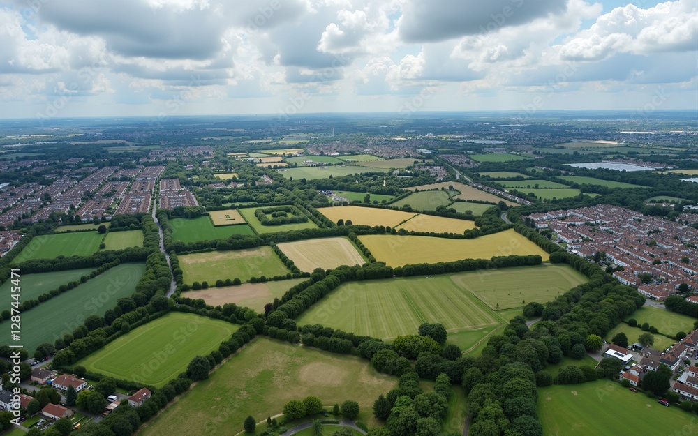 Naklejka premium Aerial photographing of the fields
