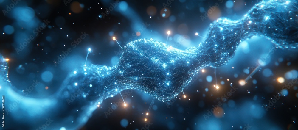 Fototapeta premium Abstract representation of a glowing, dynamic wave.