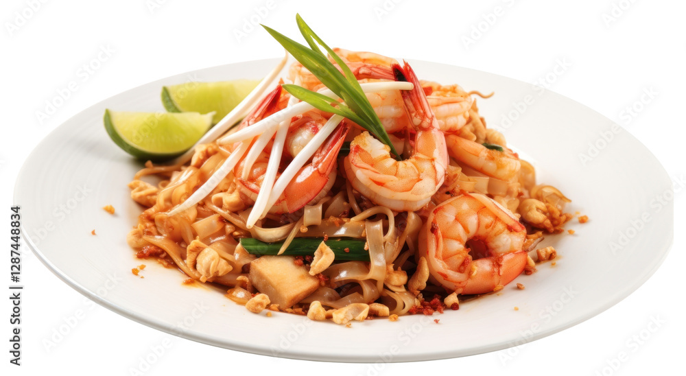 PNG Pad Thai Goong invertebrate seafood noodle. PNG Pad Thai Goong invertebrate seafood noodle.