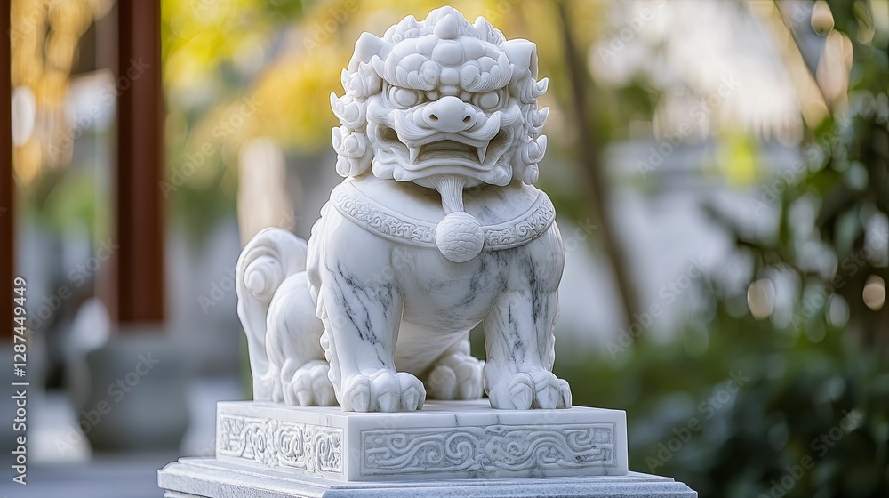 White Marble Lion Statue Garden Ornament White Marble Lion Statue Garden Ornament