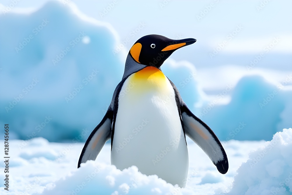 Obraz premium Majestic Emperor Penguin on Antarctic Ice