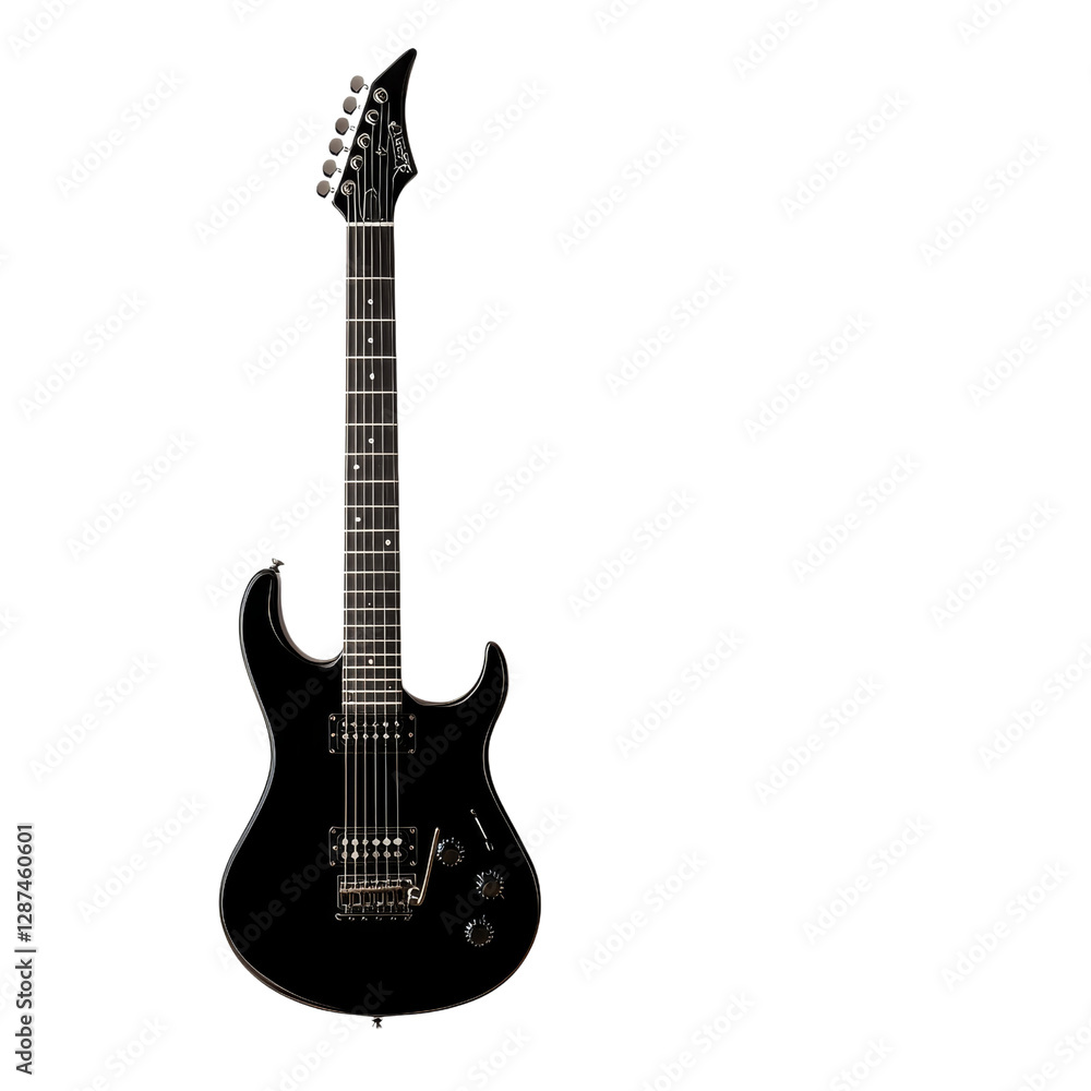 Fototapeta premium Electric guitar with sleek black design, perfect for rock music enthusiasts