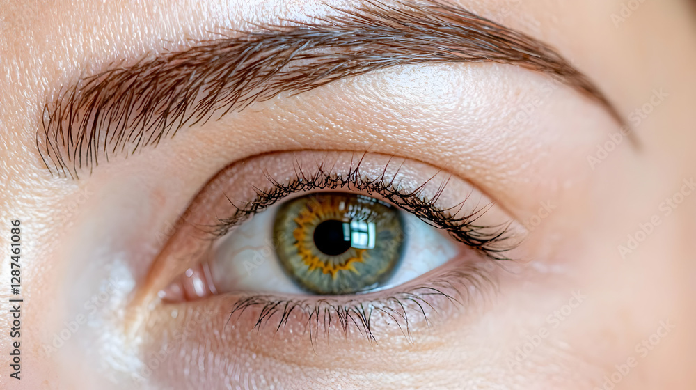 Obraz premium Close-up of a woman's green eye