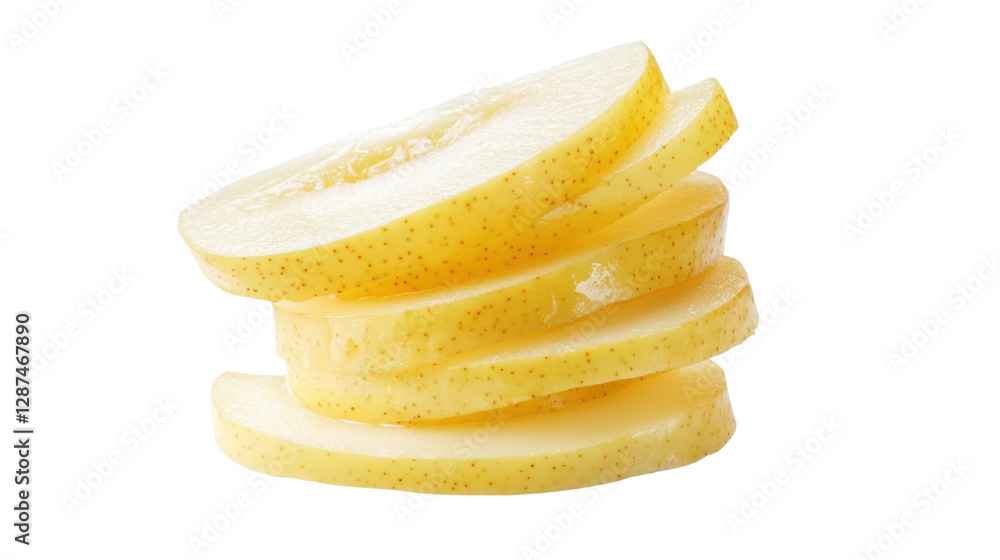 Stack of sliced pear isolated on white background Stack of sliced pear isolated on white background