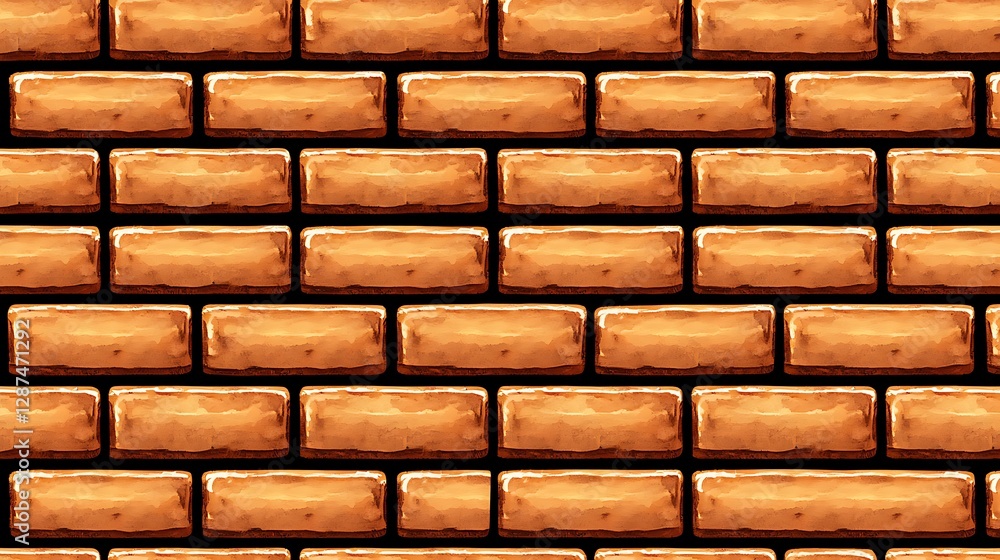 Obraz premium Textured orange brick wall pattern for creative backgrounds and designs