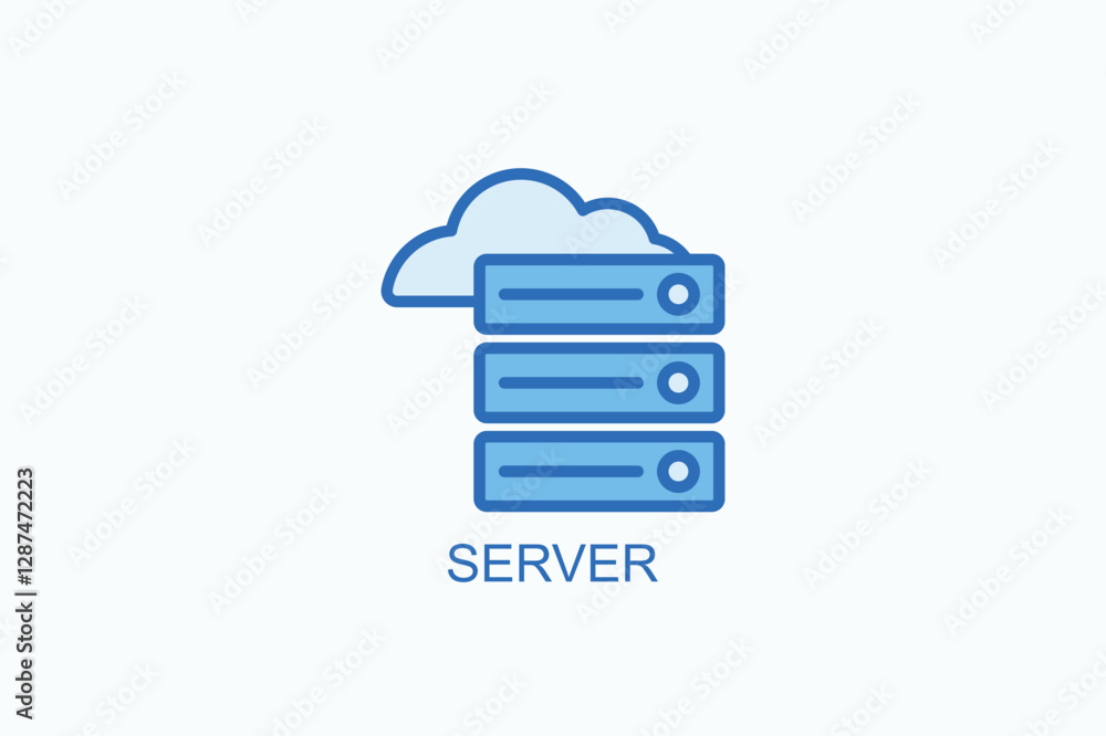 Server Icon Or Logo Isolated Vector Illustration Server Icon Or Logo Isolated Vector Illustration