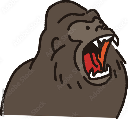 吠えるゴリラのかわいいベクターイラスト素材