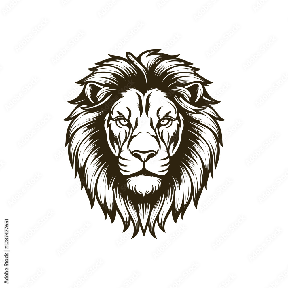 Fototapeta premium Vintage engraving woodcut lion vector illustration art design