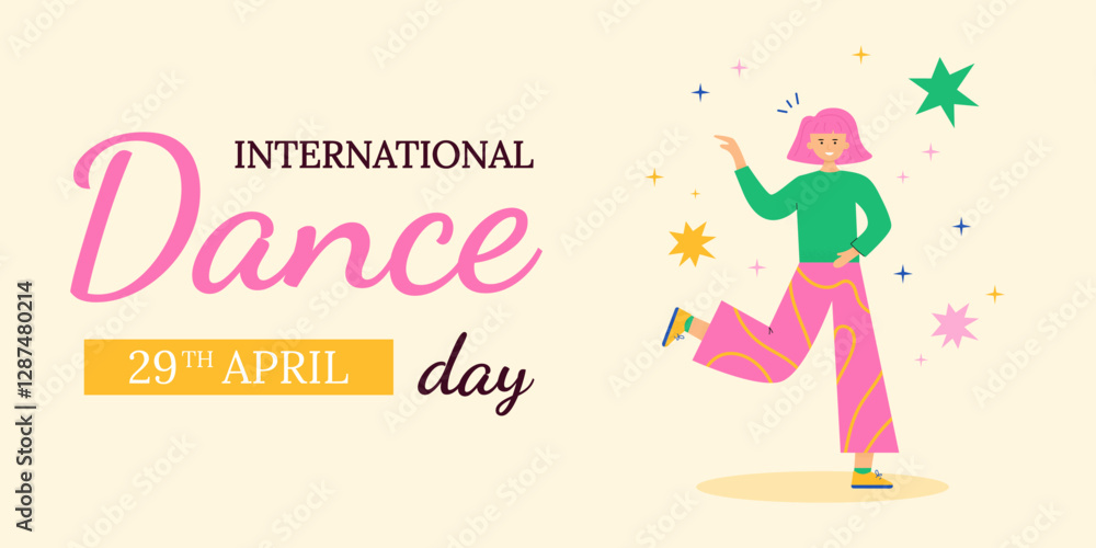 International dance day template for banner, flyer International dance day template for banner, flyer