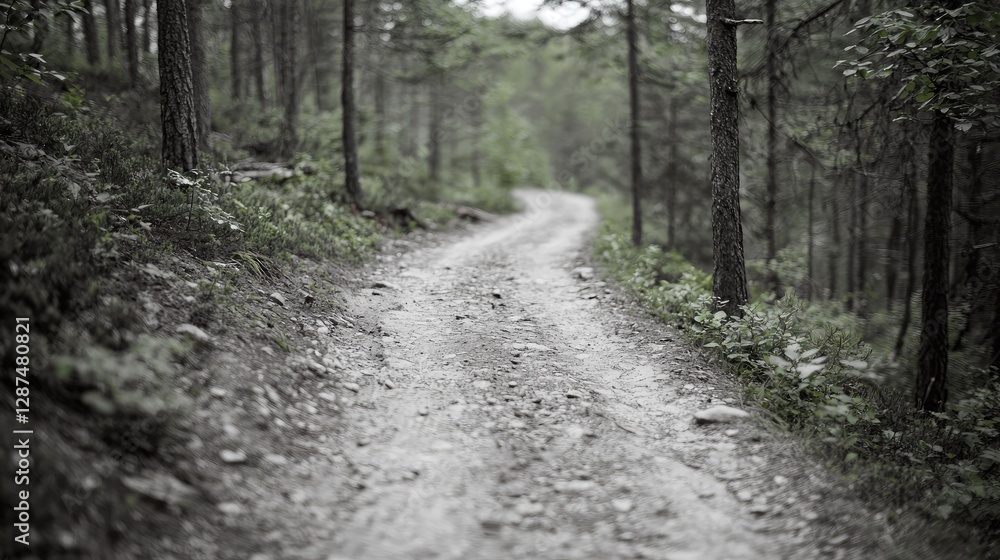 Obraz premium Forest path winding through trees