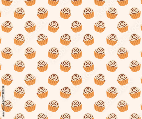 Chocolate Cupcakes Cute Pattern Background Illustration
