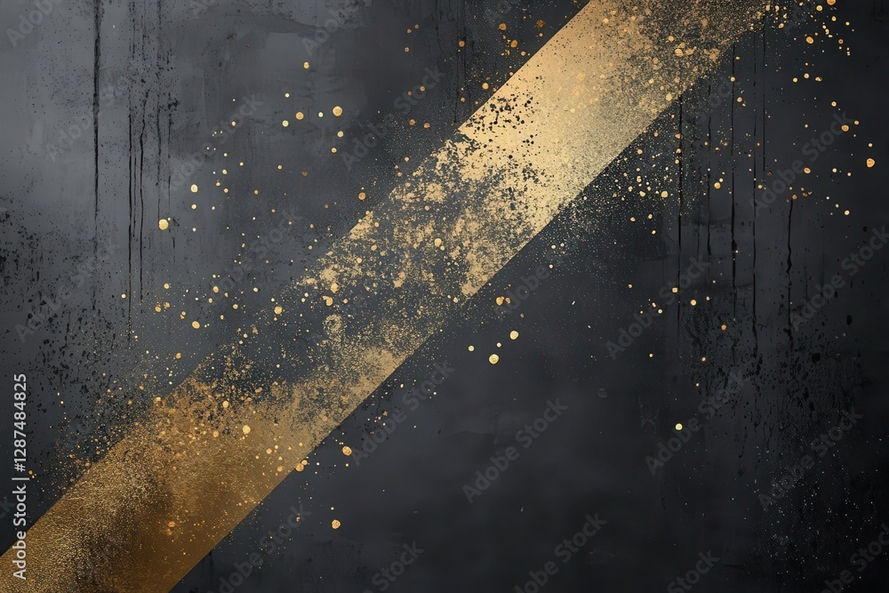 Fotografie Abstract black and gold textured background