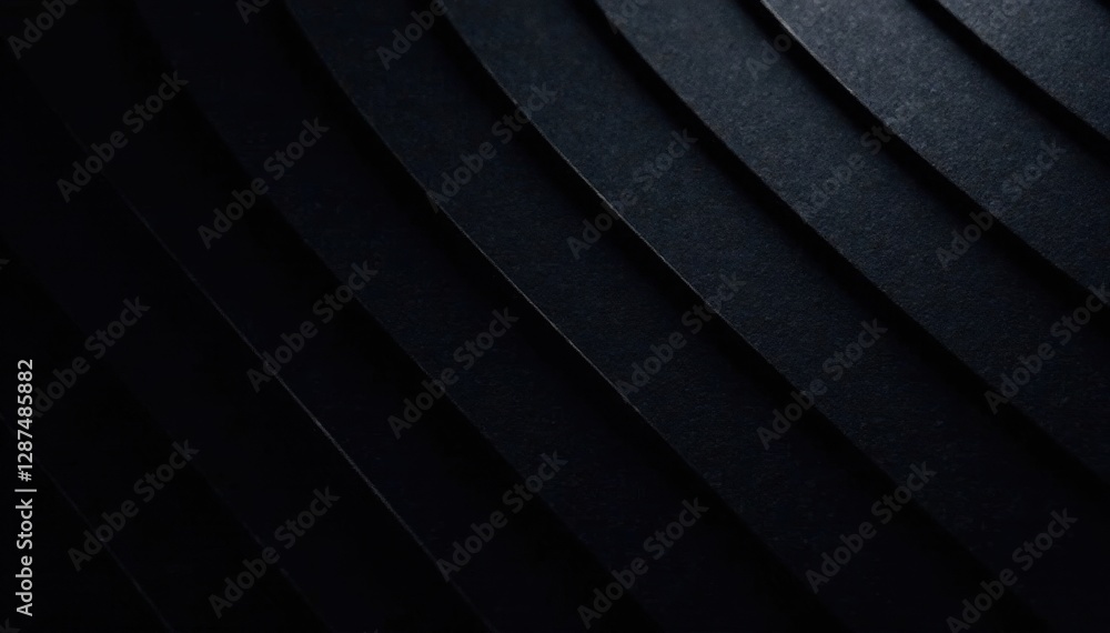 Obraz premium Subtle black stripes on deep black background, depth, textile