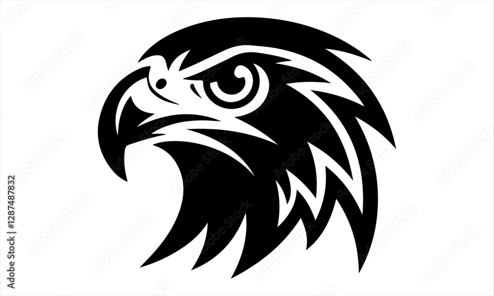 Obraz premium eagle head vector, Black and White Eagle Head