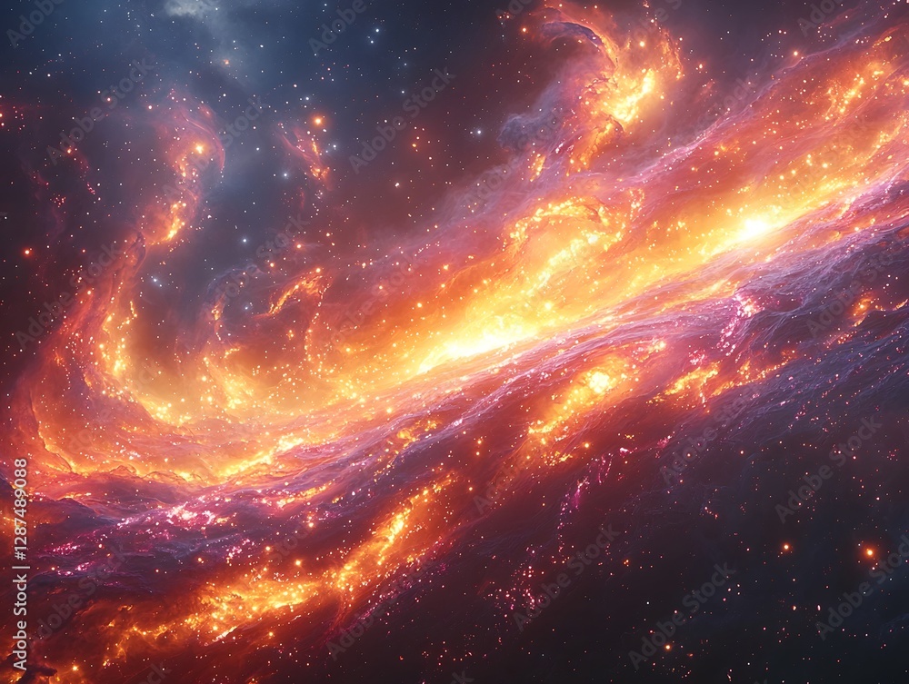 Vibrant Cosmic Swirl A Glowing Galaxy Filled with Shimmering Stars and Celestial Wonders Vibrant Cosmic Swirl A Glowing Galaxy Filled with Shimmering Stars and Celestial Wonders