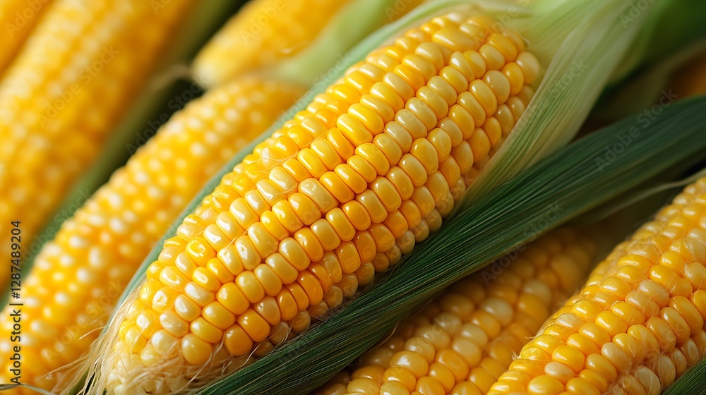 Fresh Corn Kernels Close Up