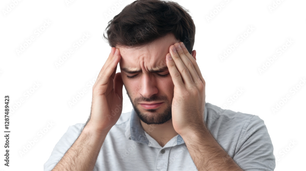 Fototapeta premium Stress relief techniques for individuals transparency background png format white environment