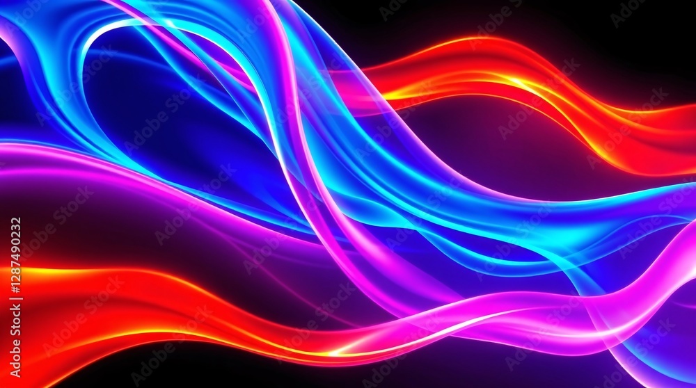 Obraz premium Radiant Abstract Waves in a Spectrum of Colors