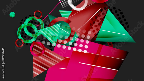 Abstract background geometric design with colorful gradients