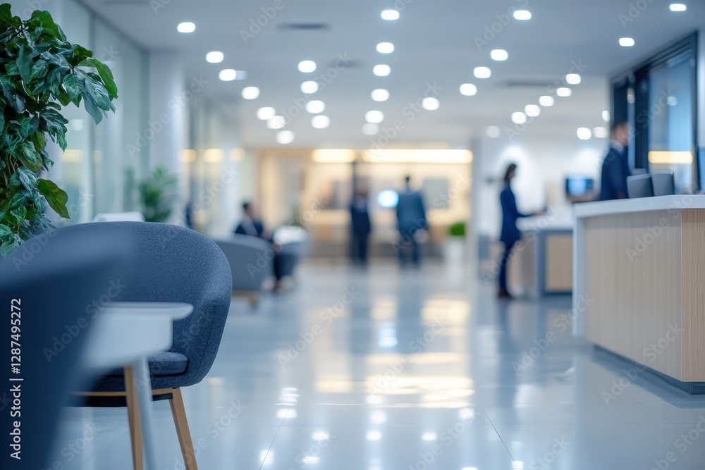 Modern office lobby with blurred background. Ideal for concepts of business, success, and corporate environments. Modern office lobby with blurred background. Ideal for concepts of business, success, and corporate environments.